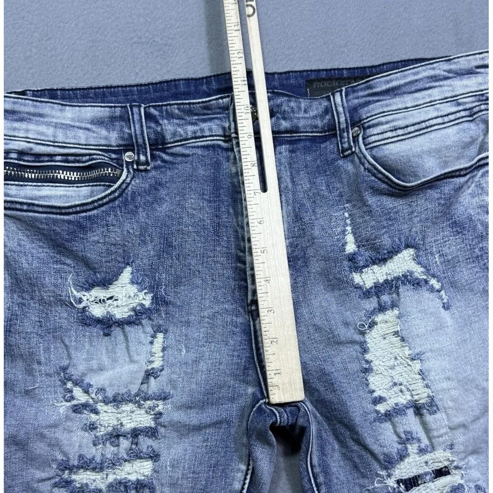 Rockstar Original Jeans Mens 36x34 RSM 205 Flare Distressed Stretch Stacked USA